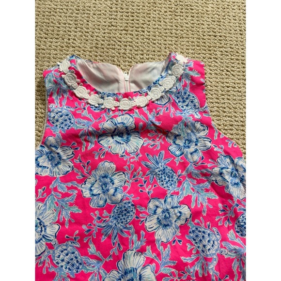 Lilly Pulitzer Little Lilly Classic Shift Dress Girls 10 Pink/Blue Wave N Sea - Picture 2 of 7